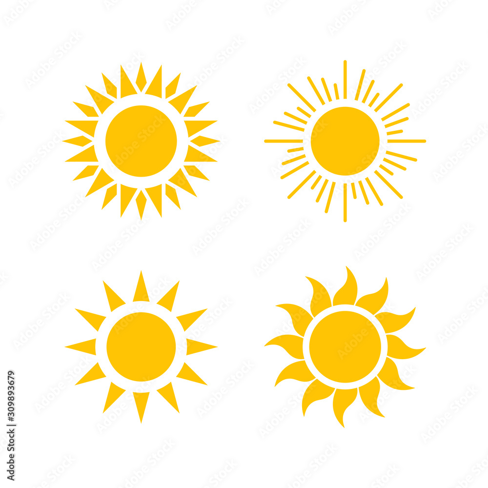 Sun icon set. isolated vector illustration. Use for admin panels, websites, interfaces, mobile apps. Sun sign symbol vector border Sun icon set. isolated vector illustration. Use for admin panels, websites, interfaces, mobile apps. Sun sign symbol vector border