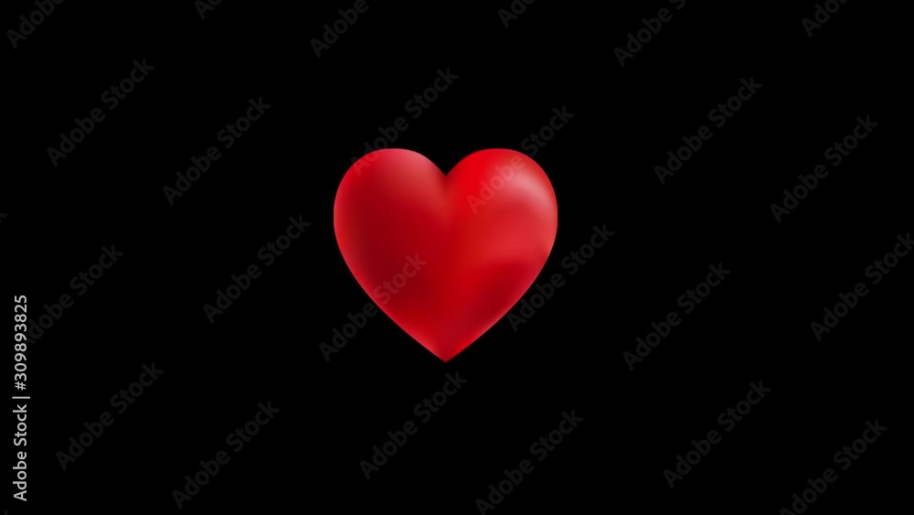 Concept Happy Valentine's Day , 3D animation of a big red heart beating on black background. Concept Happy Valentine's Day , 3D animation of a big red heart beating on black background.