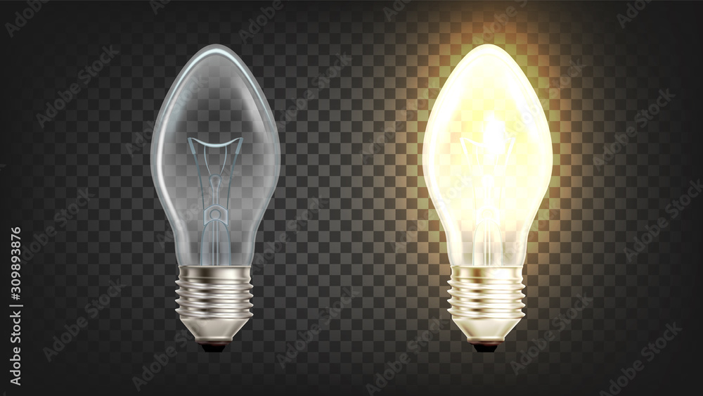 Electrical Glowing Incandescent Light Globe Vector. Filament Of Light