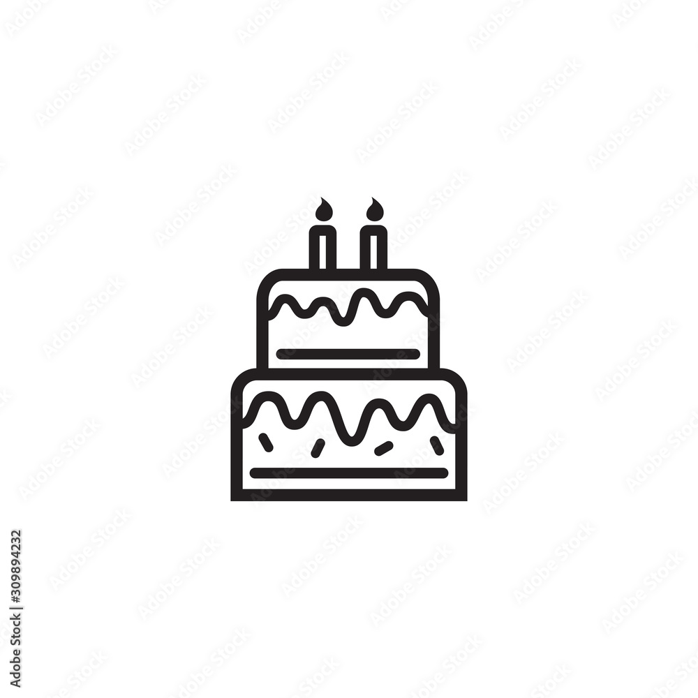 Birthday cake icon symbol vector illustration Birthday cake icon symbol vector illustration