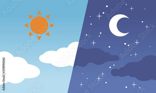昼と夜／太陽と月
