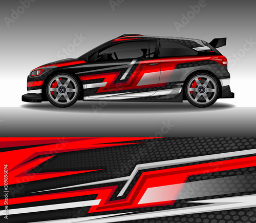 Car wrap decal design vector  custom livery race rally car vehicle sticker and tinting.