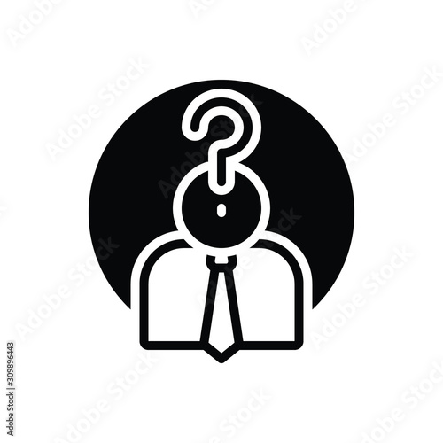 Black solid icon for who guess 