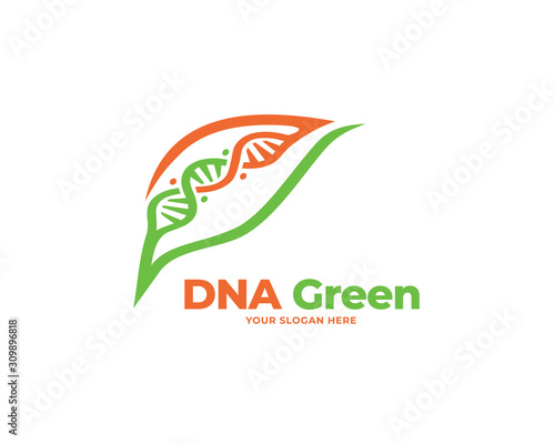 green dna logo vector, nature logo design