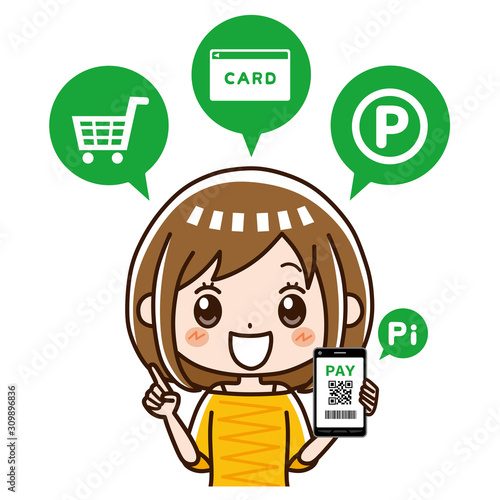 キャッシュレス　PAY　女性