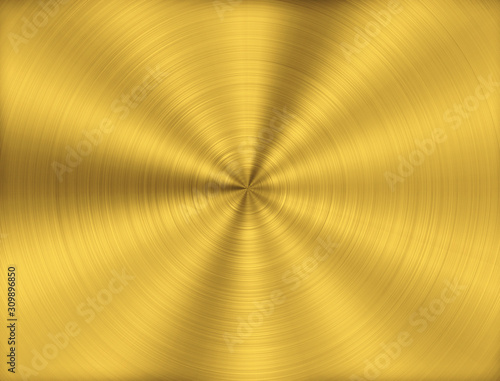 gold metal background with realistic circular brushed texture