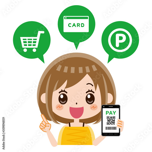 キャッシュレス　PAY　女性
