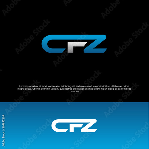 CFZ initials for fitness companies, initial logos for the gym and cross fit, combined overlap logo letters photo