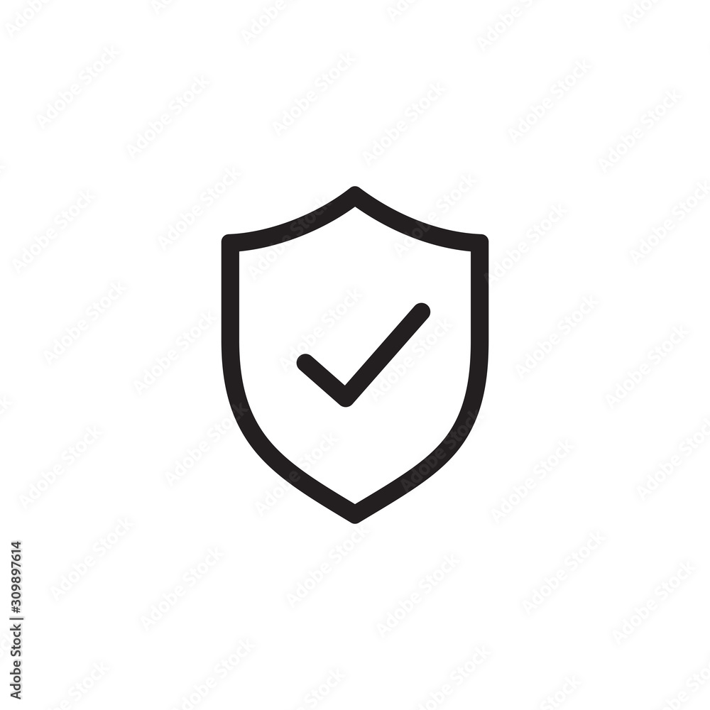 Shield with checkmark icon symbol vector illustration Shield with checkmark icon symbol vector illustration