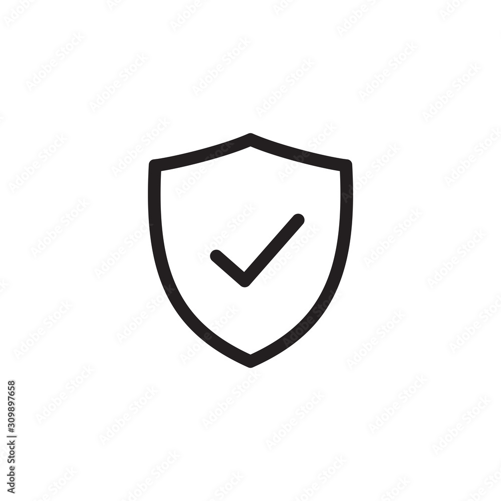 Shield with checkmark icon symbol vector illustration Shield with checkmark icon symbol vector illustration
