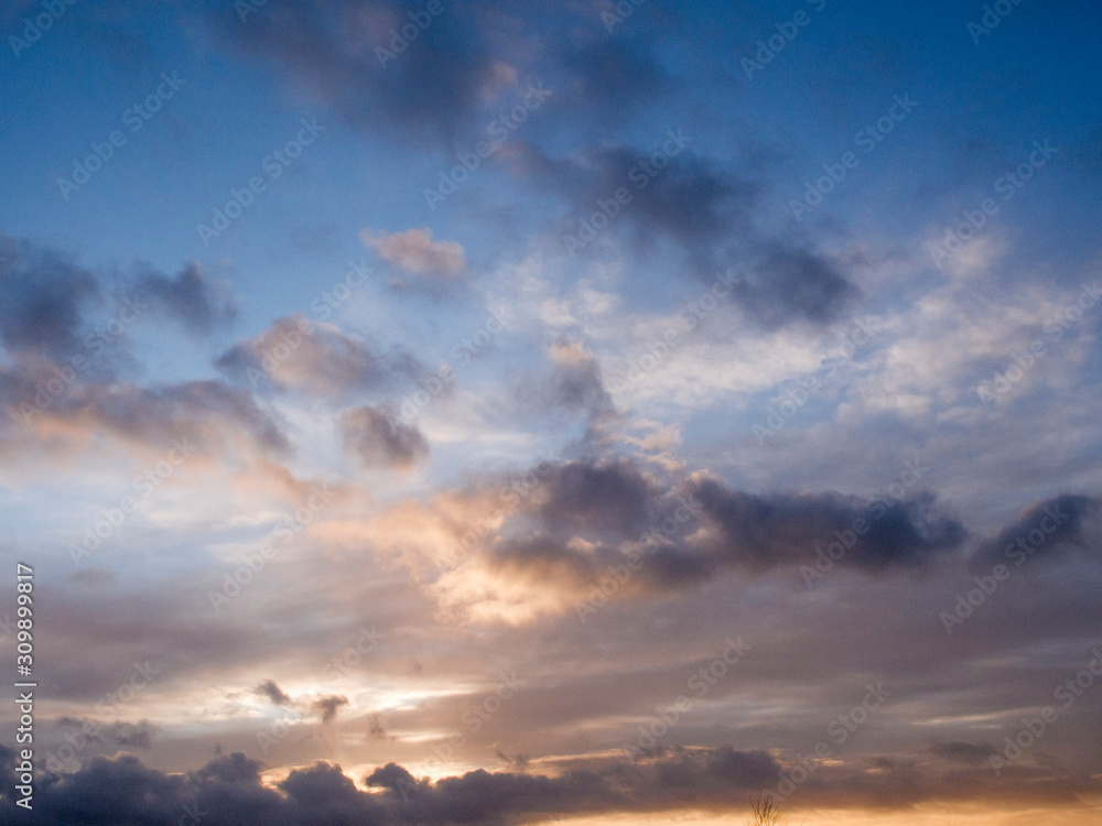 Sunset blue sky nature background. Sunset blue sky nature background.
