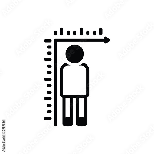 Black solid icon for measurement  photo