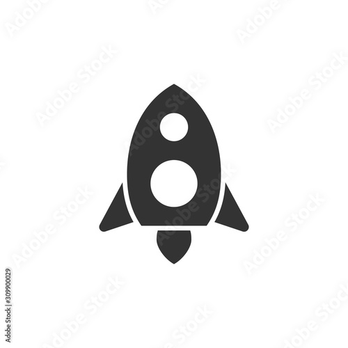 Rocket front view vector glyph style icon. Marking of public transport stops.