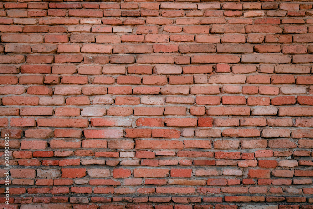 Obraz premium Old red bricks wall for texture and background.