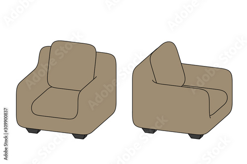 Armchair. Isolated on white...