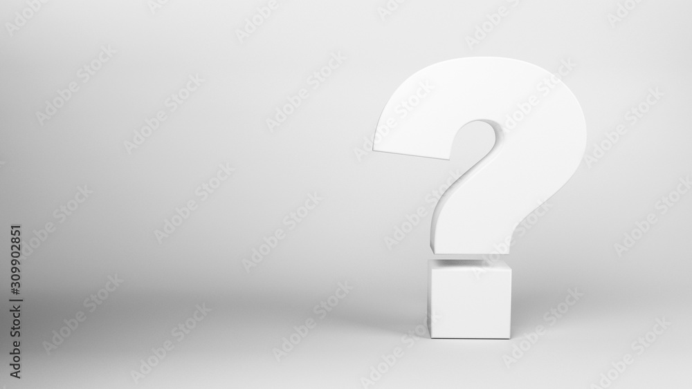 White 3d questionmark on white background, 3d render White 3d questionmark on white background, 3d render