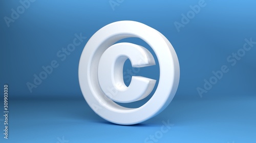 Percentage Symbol in white on blue background 3d Illustration