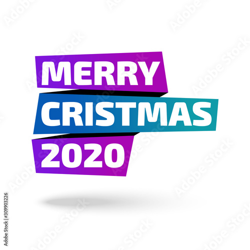 Merry Christmas holiday text based vector banner
