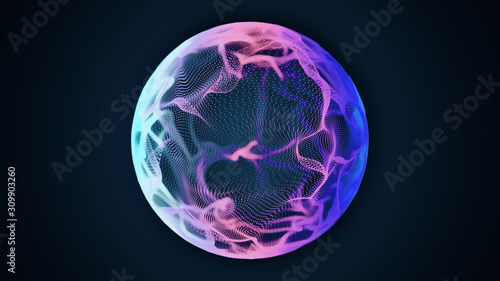 Leinwand Poster Science and technology abstract graphic background and texture, sphere planet ci