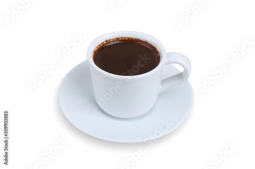 Turkish Coffee Cup - Coffee in a white cup isolated on a white background 