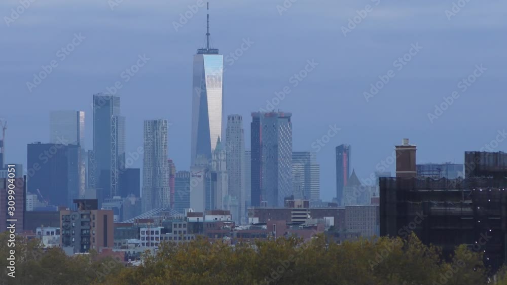 Manhattan skyline, as seen from a rooftop in Brooklyn, New York, 29th October 2018 Manhattan skyline, as seen from a rooftop in Brooklyn, New York, 29th October 2018