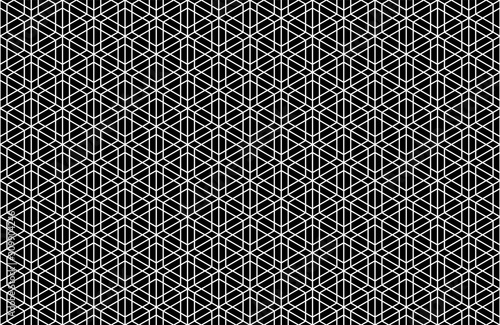 Seamless traditional Japanese ornament Kumiko.Black and white.