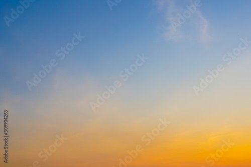 Twilight sky with cloud and colorful sunset nature abstract background
