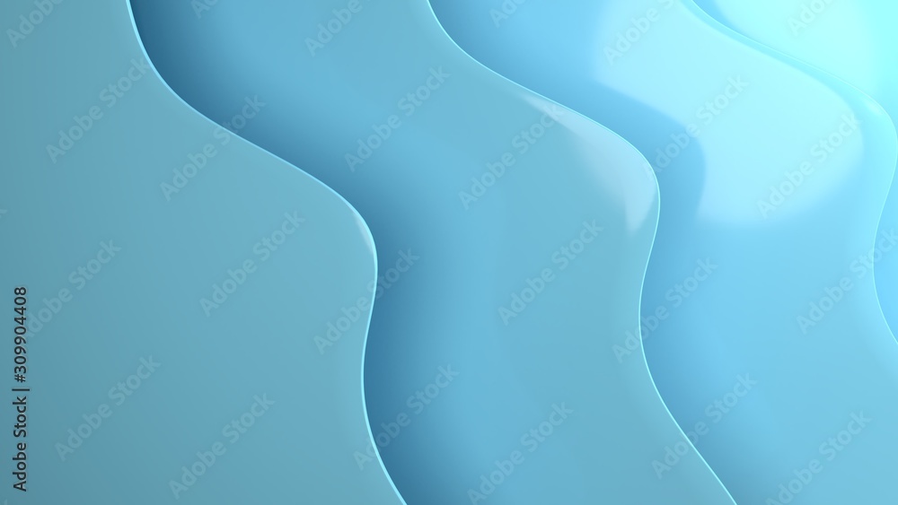 Glossy light blue wave pattern, abstract art background, 3d render Glossy light blue wave pattern, abstract art background, 3d render