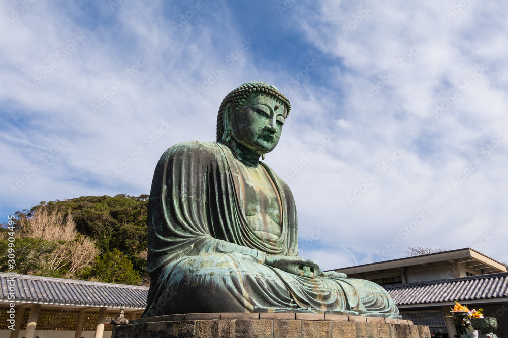 Great Buddha of Kamakura or Kamakura Daibutsu is a World Heritage Site by UNESCO at Kotoku-in Temple. Great Buddha of Kamakura or Kamakura Daibutsu is a World Heritage Site by UNESCO at Kotoku-in Temple.