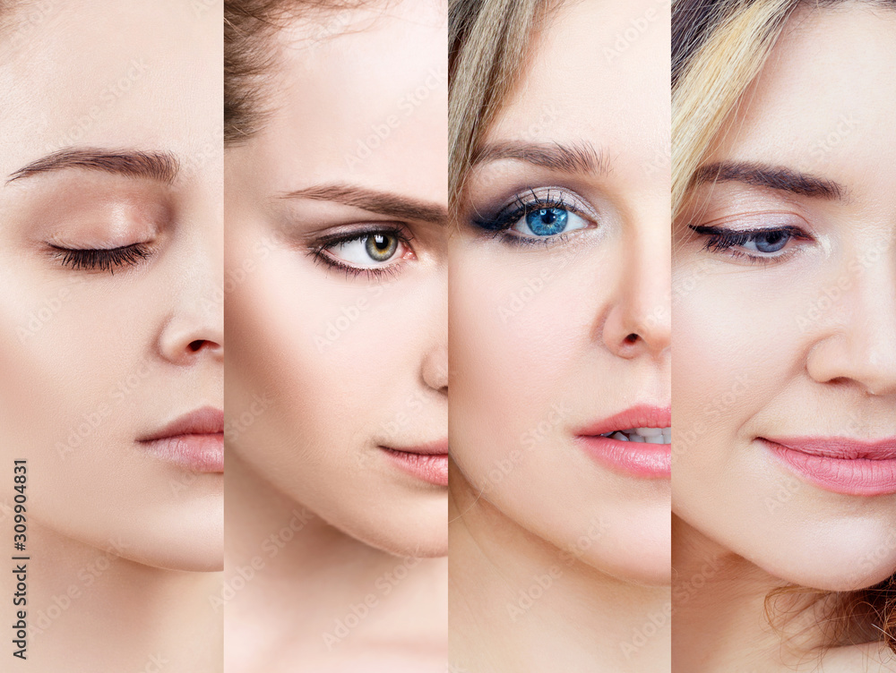 Collage of beautiful women with perfect skin. Collage of beautiful women with perfect skin.