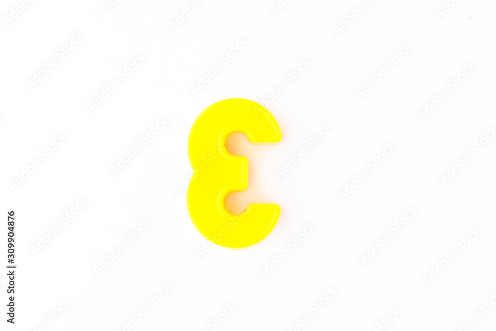 Isolated colorful letter over white background