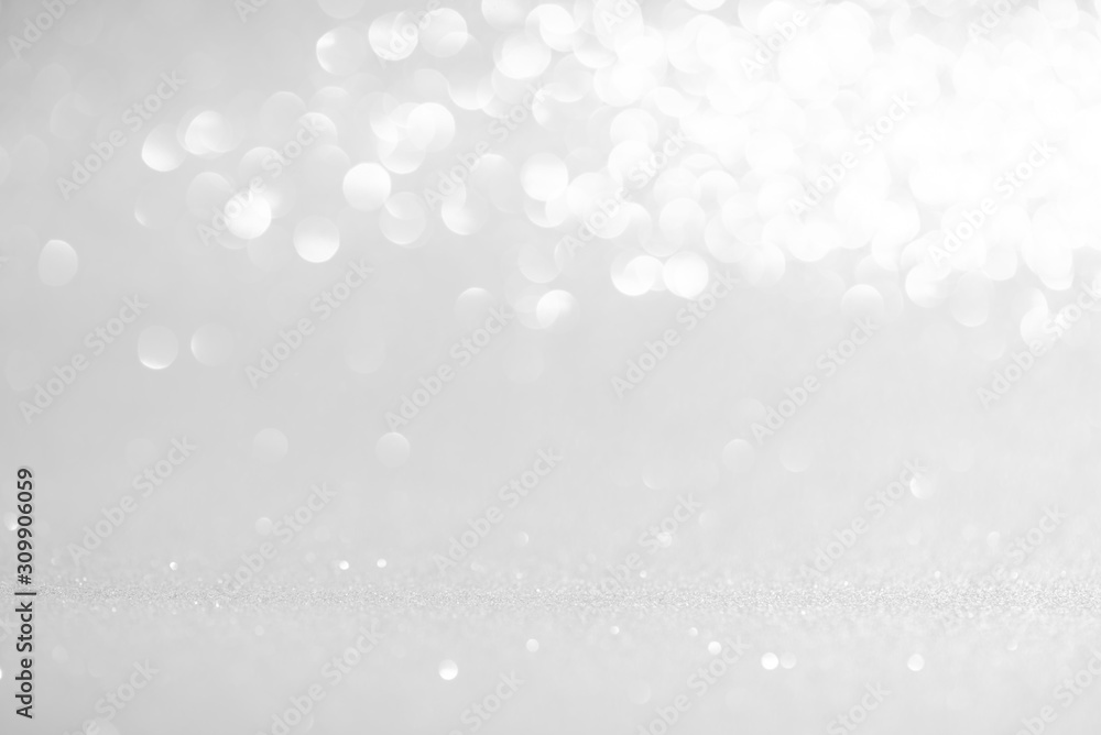 white and silver bokeh abstract background