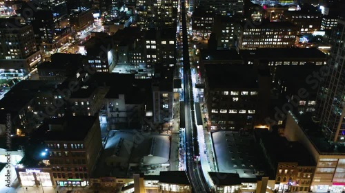 Wallpaper Mural Aerial - Slow Pan Up as Train Departs Station and Enters City Torontodigital.ca