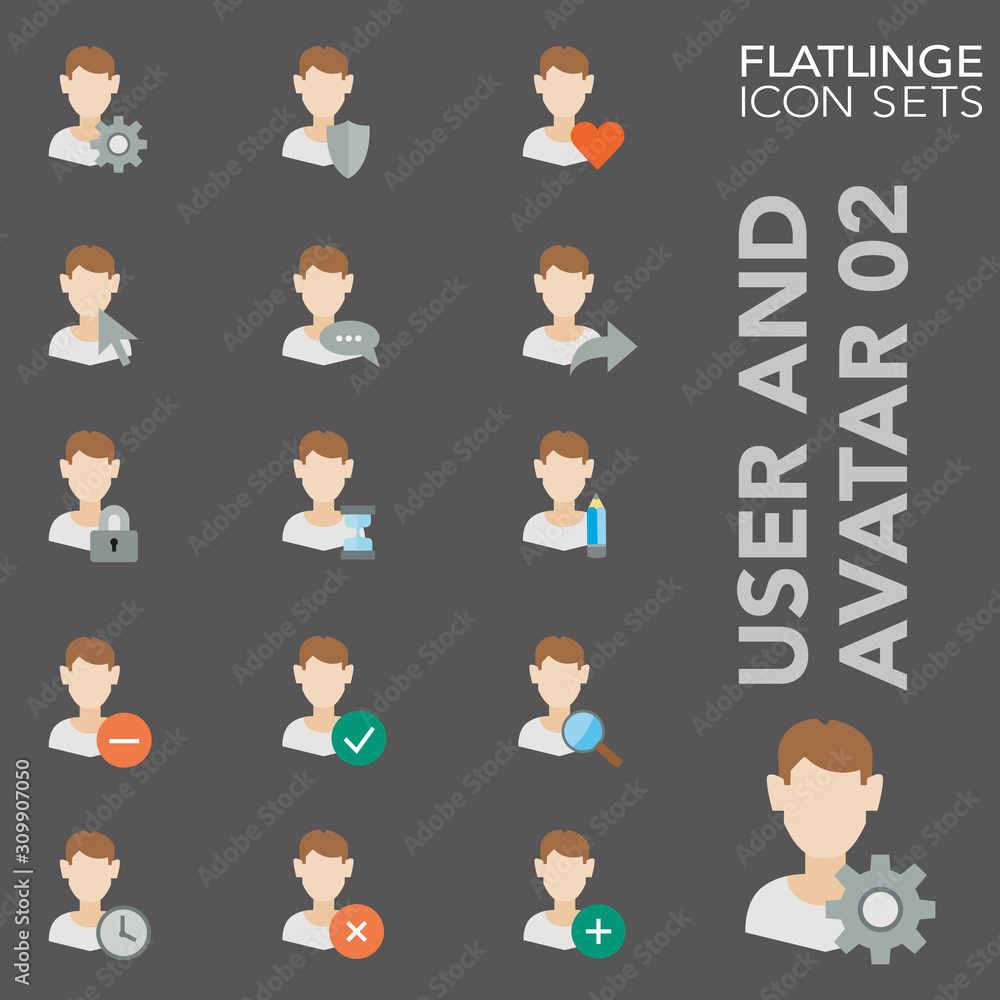 High quality colorful icons of user and avatar. Flatlinge are the best ...