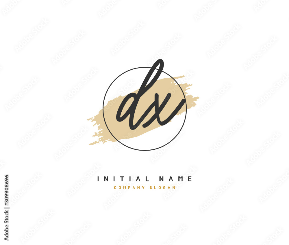 Obraz premium D T DT Beauty vector initial logo, handwriting logo of initial signature, wedding, fashion, jewerly, boutique, floral and botanical with creative template for any company or business.