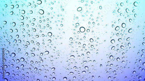 Water drops or Blue water bubbles