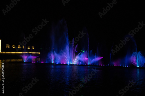 Multimedia Fountain Roshen, built on the river Southern Buh near Festivalny Isle (Kempa Isle)