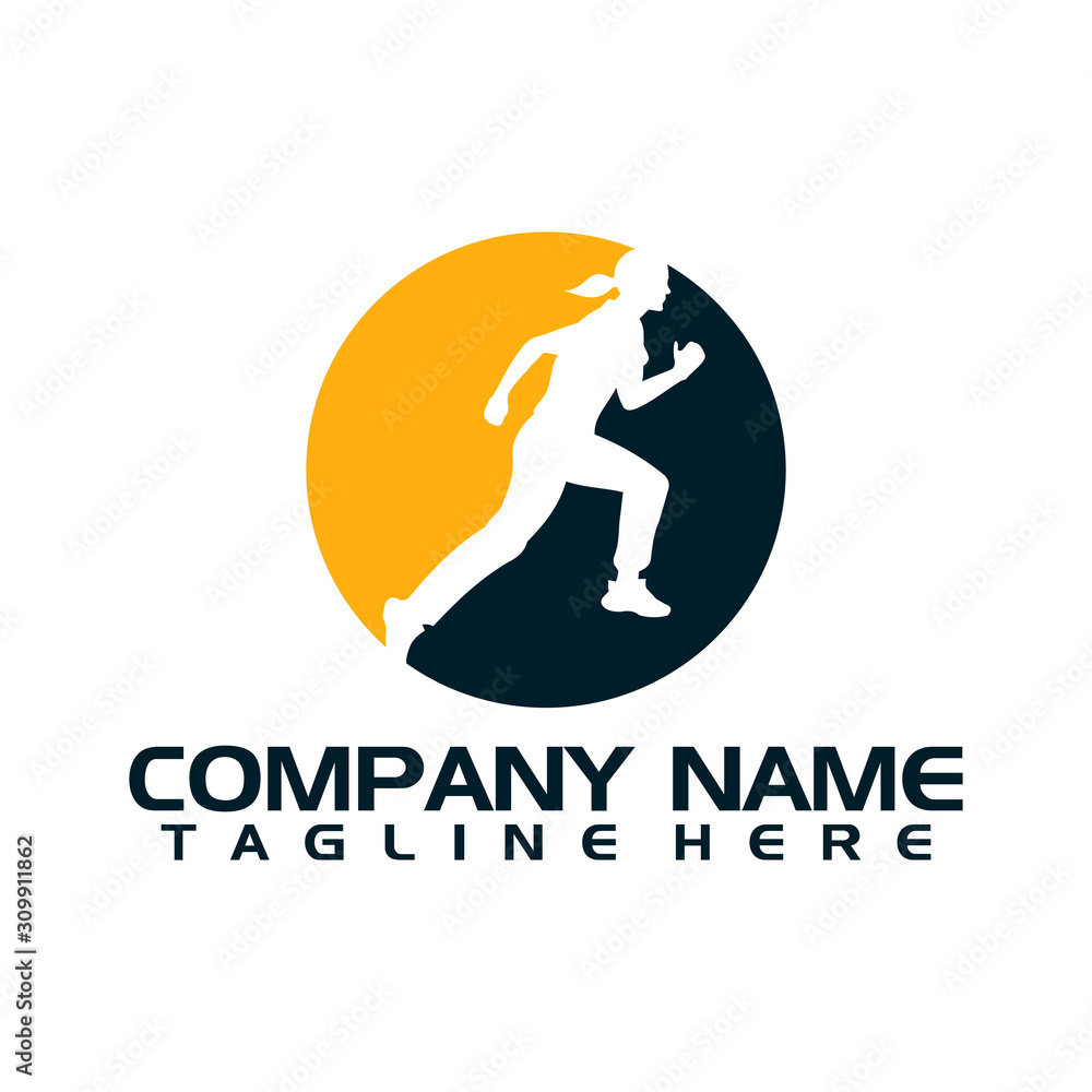 Running woman silhouette Logo Designs, Marathon logo template Running woman silhouette Logo Designs, Marathon logo template