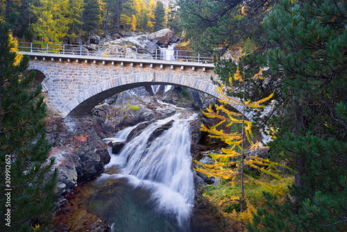 Railway bridge over the waterfall