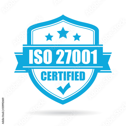 Iso 27001 certicied blue icon
