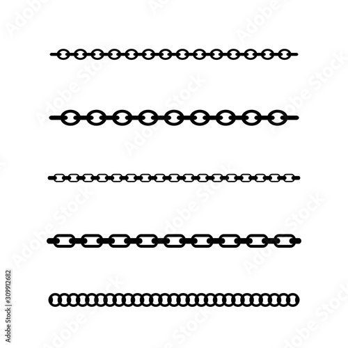 Chain line icon, brushes included