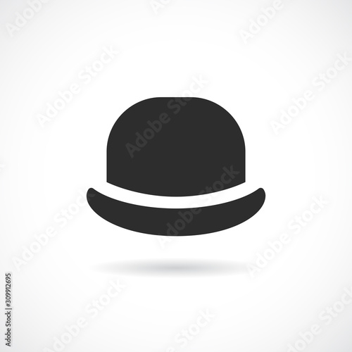 Classic vintage bowler hat icon