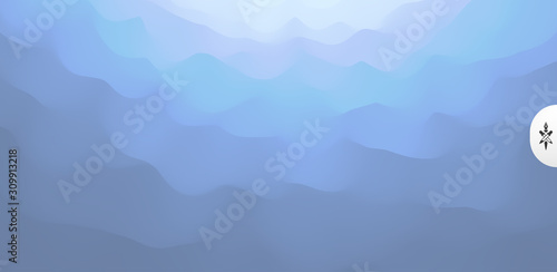 Wavy gradient backdrop. Abstract background with dynamic effect. Bright smooth transitions. 3D vector Illustration for design.