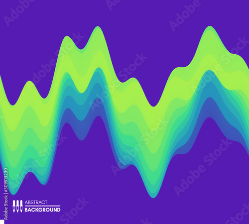 Abstract waveform background. 3d technology style. Vector illustration with sound waves.