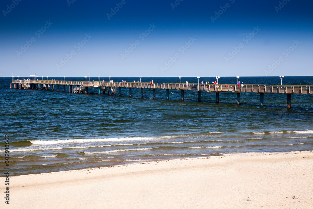 Sea bridge from the Baltic Sea Goehren, Ruegen, Mecklenburg-Vorpommern, Germany, Europe