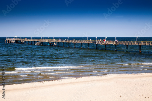 Sea bridge from the Baltic Sea Goehren  Ruegen  Mecklenburg-Vorpommern  Germany  Europe