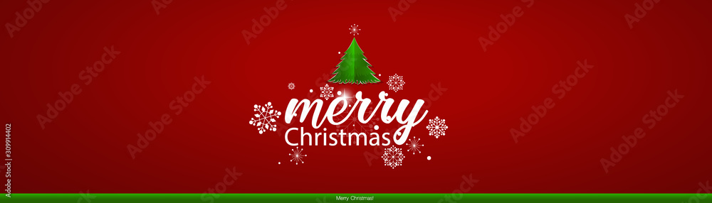 Christmas Greeting Card. Christmas Background with Merry Christmas lettering, vector illustration.
