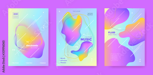 Trance Music Poster. Wave Gradient Blend. Disco 