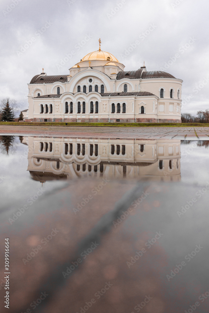 BELARUS CITY OF BREST January 2, 2019. Brest castle St. Nicholas Garrison Cathedral.Orthodox Church of the Fortress.
