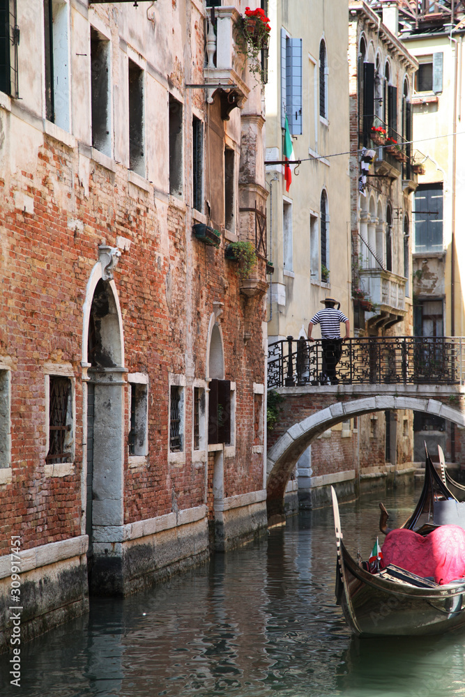 Beautiful landscapes of Venise, Italy. Canals, boats, old buildings. Incredible impressions of traveller